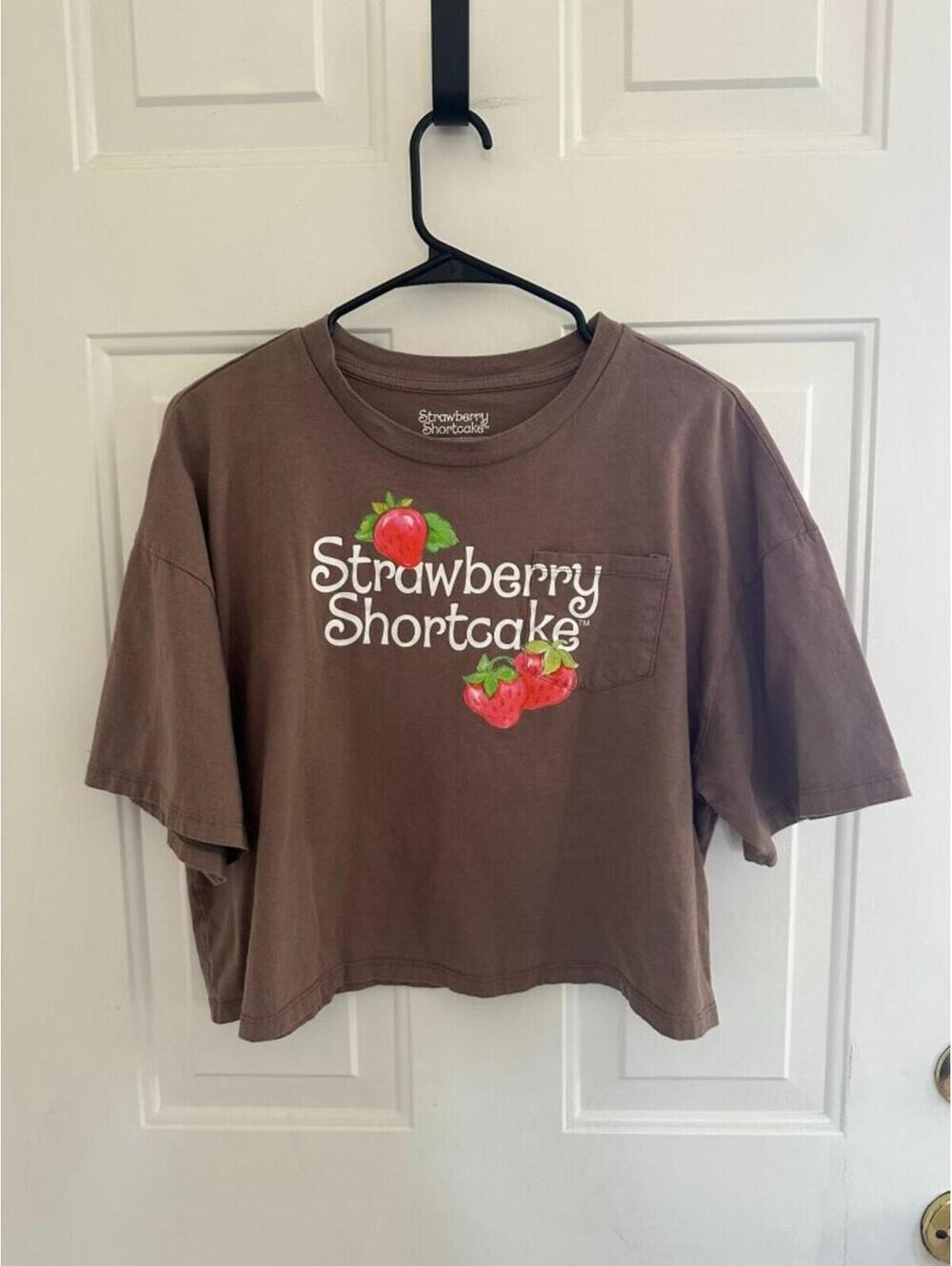 Strawberry Shortcake Graphic Crop Tee Cottagecore Baby Tee L